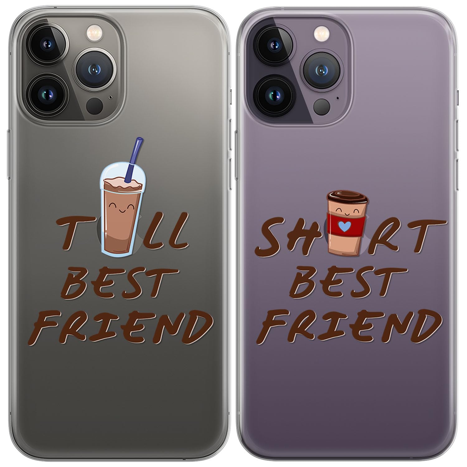 Cavka Matching Couple Cases Compatible for iPhone 16 15 14 13 12 11 Pro Max Mini Xs X 6s 8 Plus 7+ Xr 10 SE 5 Tall Short Art Funny Friendship Flexible