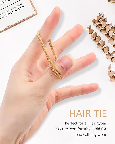 Miniatura 3 de jollybows 300 ligas elásticas para el pelo de bebé, accesorios para el cabello para niñas, bandas pequeñas de nailon para el pelo para niños