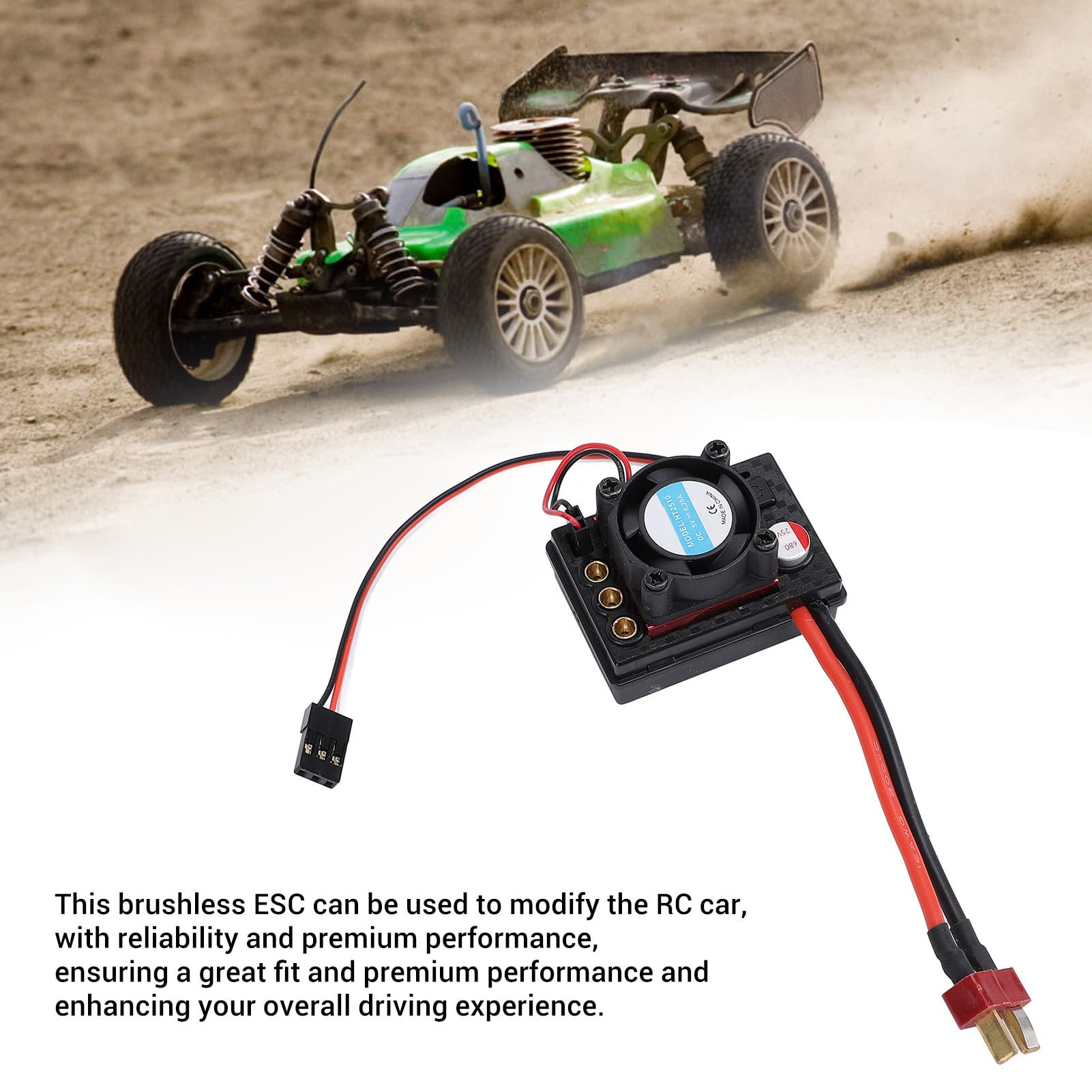 RC Coche sin Escobillas ESC Componentes Electrónicos Control Remoto Coche sin Escobillas ESC con Ventilador 35A para 144010 124017 124016 124007 184016 124008 C8803