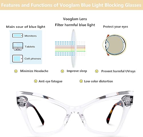 Miniatura 3 de VOOGLAM Gafas de luz azul del ojo de gato para la moda ULTRAVIOLETA anti del cansancio del ojo y comodidad