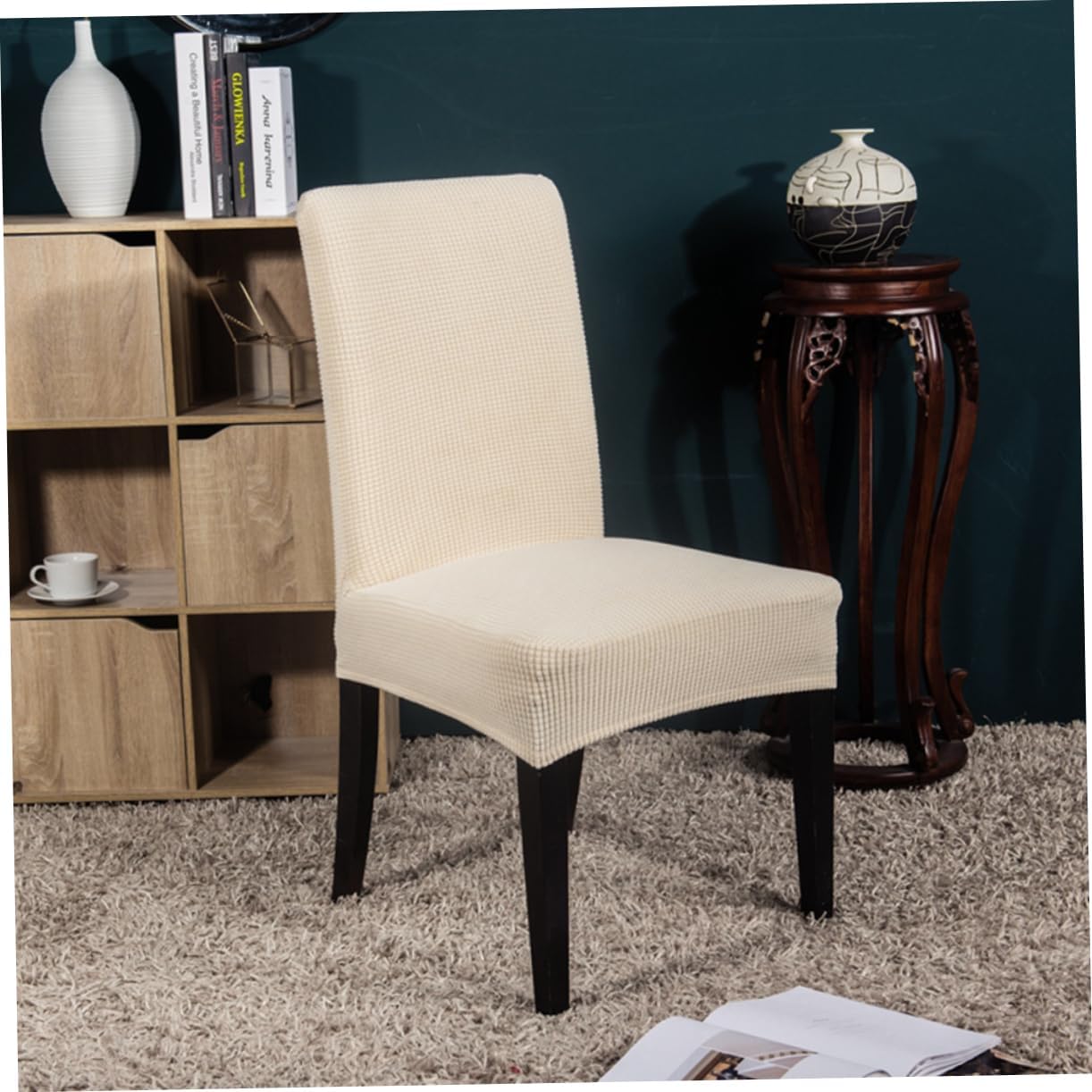 ABOOFAN 6pcs Dining Room Chair Covers Elastic Seat Covers Protective for Banquet Wedding Party Easy Storage