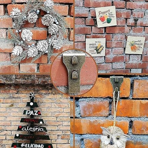 JOYHAPPST Brick Hook Clips-Bricks Hook Clip for Hanging Outdoors Wall Pictures, Brick Hangers Fastener Hook B