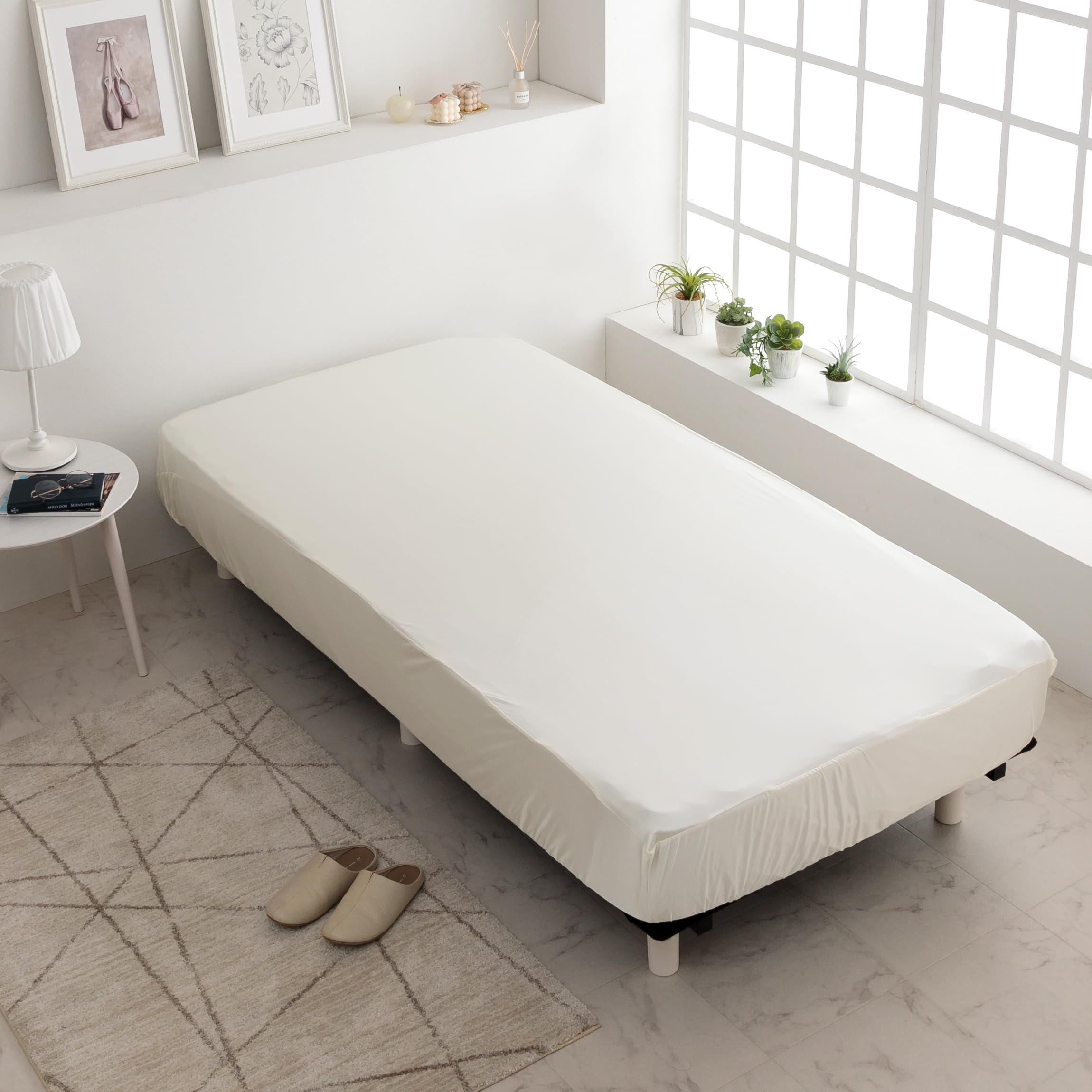 ⭐️最高級シルク100％ ボックスシーツ（ダブル）洗える オフホワイト