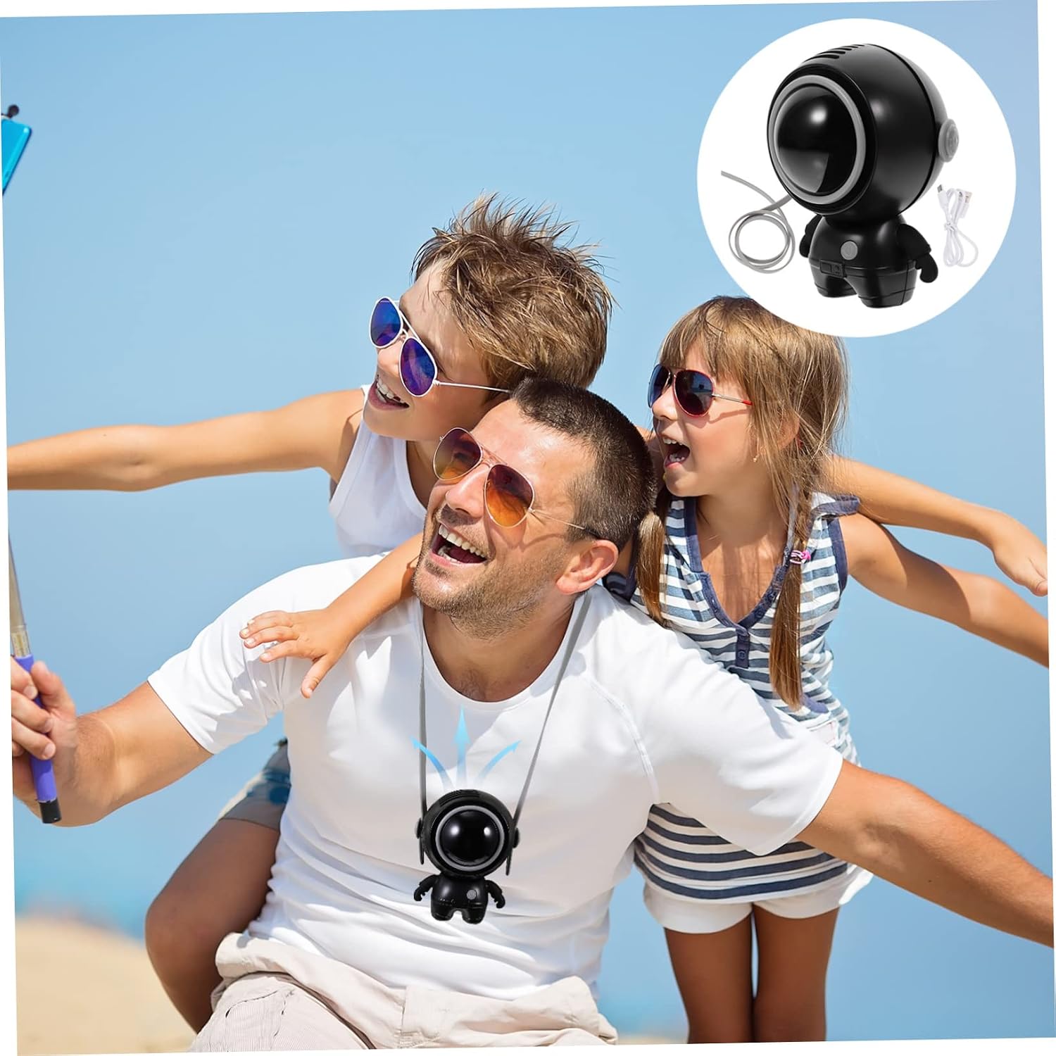 VSULZVNU 2pcs Astronauts Fan Usb Fans Hand-held Fan Mini Desk Fans Usb Charging Fan Personal Cooling Fan Cooling Neck Fan for Outdoor Mini Table Neck Fans Small Hanging Multifunction Child