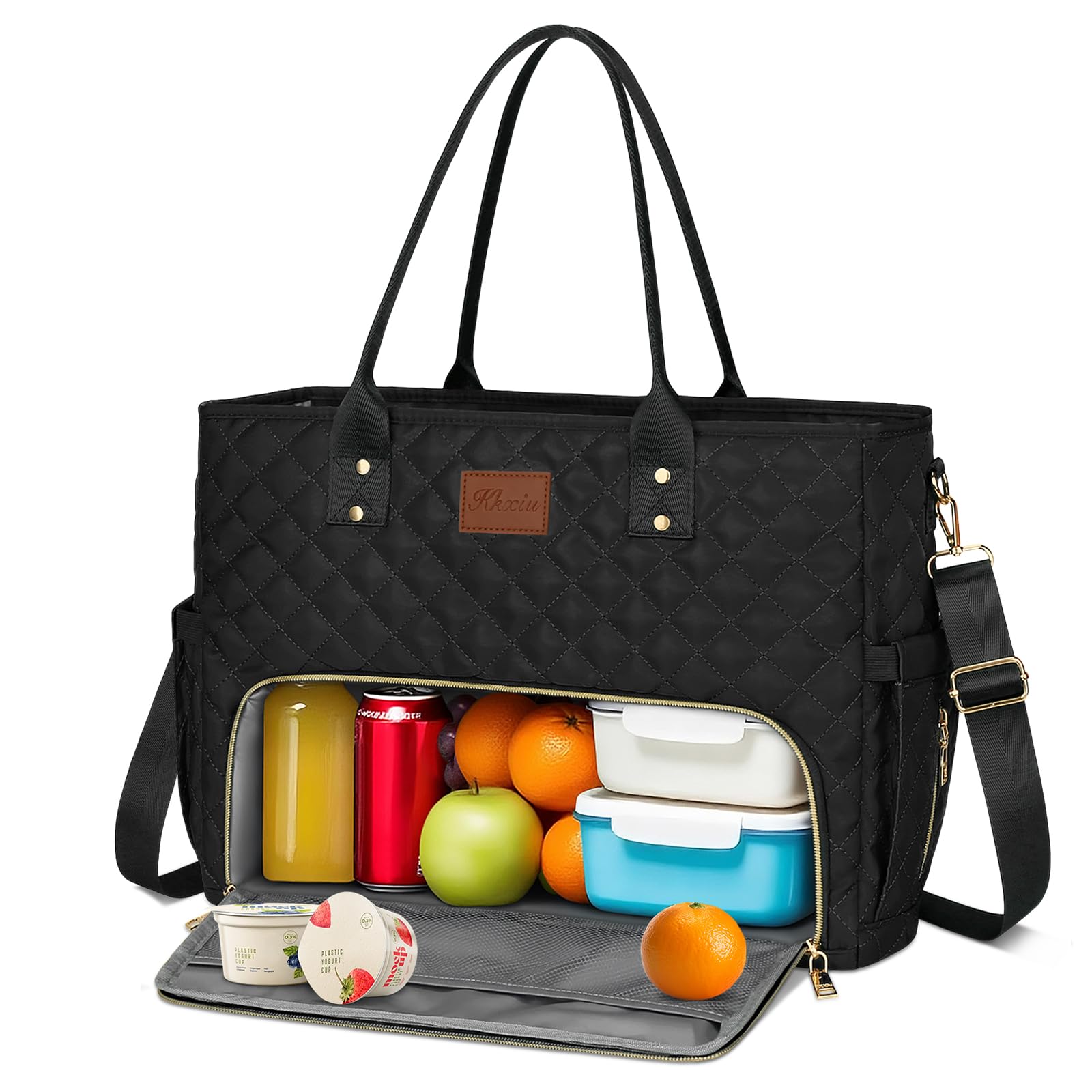 KKXIU Lunch Tote Bag for Teacher Nurse 15 6 Inch Laptop Tote with Insulated Lunch Box Pocket for