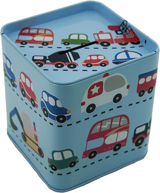BOBBLEART Tin Traffic / Vehicle Car Themed Money Box. Ideal Truck and gifts for Boys Girls. Pot Bank Piggy Bank, Green