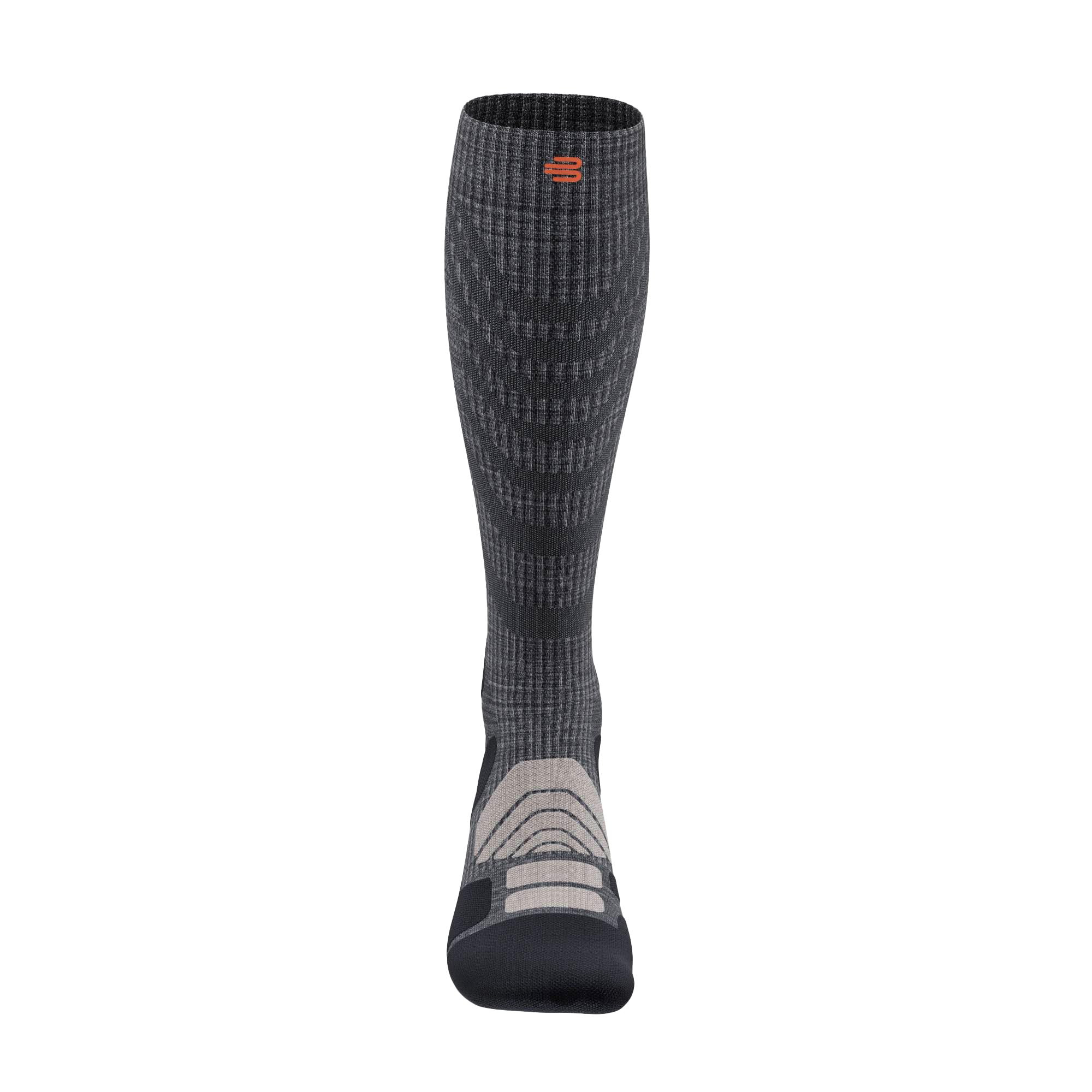 BAUERFEIND Calcetines de senderismo Outdoor Performance Mid Cut Socks" para actividades al aire libre como senderismo (trekking, hiking), 1 par de calcetines deportivos de lana (merino), Gris Lava,