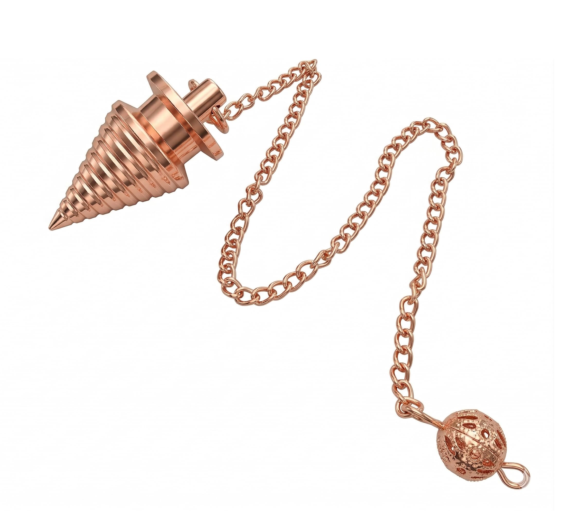 Designer Copper Pendulum for Reiki Healing, Dowsing &amp; Chakra Balancing – Cone Shape Divination &amp; Meditation Tool for Energy Cleansing
