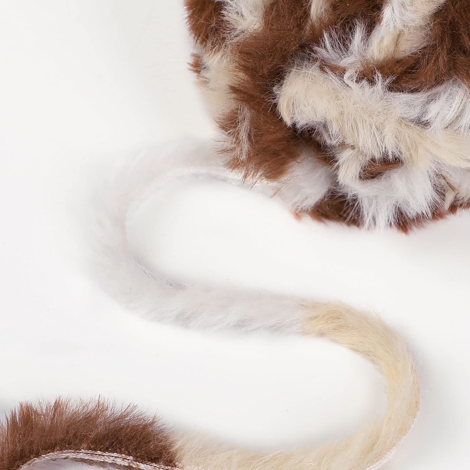 Pretty Jolly 4 Balls Faux Fur Yarn Super Soft & Fluffy, Crochet & Knitting, Chunky Eyelash Yarn (Calico Cat) - Image 3