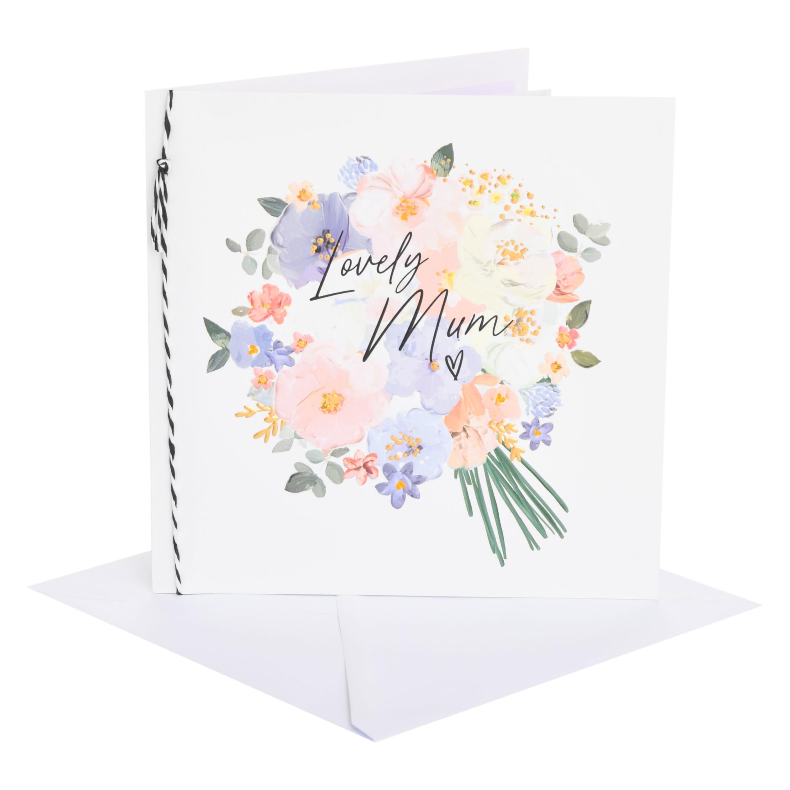 UK Greetings | Mother's Day Card for Mum | Card for Mum, Grandma, Wife | Her, Girls, Women | Bouquet Design | With Envelope | 21 x 21 cm