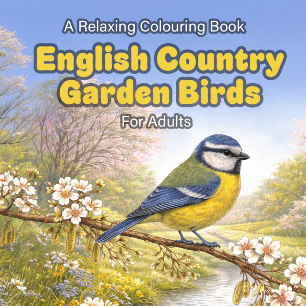 English Garden Birds: A Relaxing Colouring Book for Adults (Cute and Relaxing Colouring Books For Children and Adults)