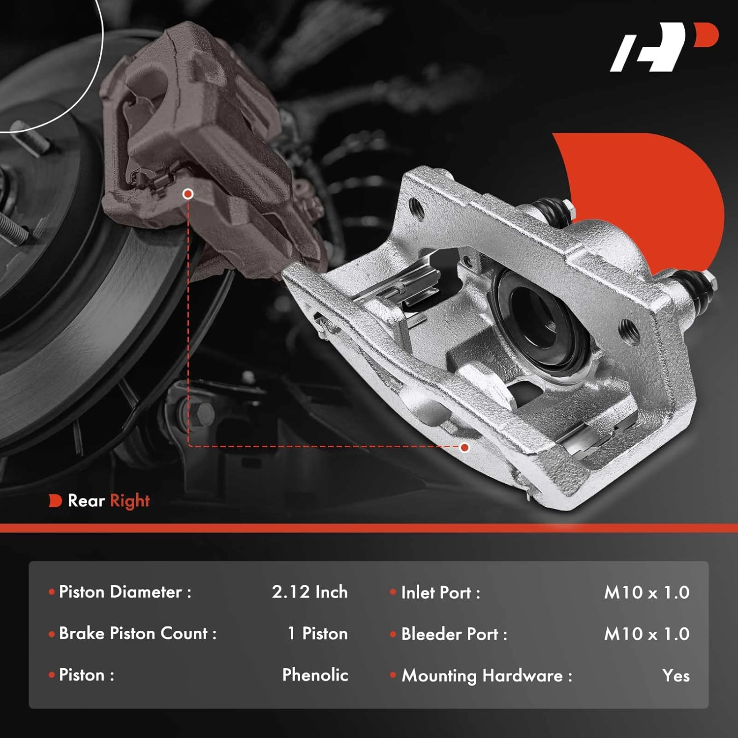 A-Premium Disc Brake Caliper Assembly with Bracket Compatible with Select Dodge Models - Ram 1500 Van/Durango 2003 - Rear Right Passenger Side