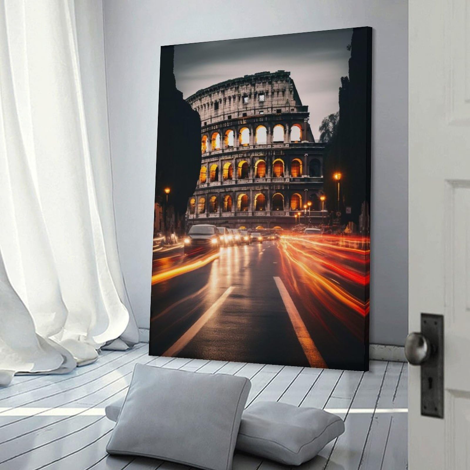 Junmoney Frame-Style-17 Colosseum Rome Italy Canvas Wall Decor, 24X36inch(60X90cm), For Wall Displays, Bedrooms Or Room Updates, Wall Decor Suited To Curated Displays