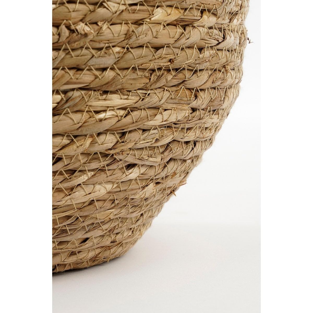 Lot de 3 Paniers à Plantes en Jonc de Mer et Coton, Décoration, Bleu