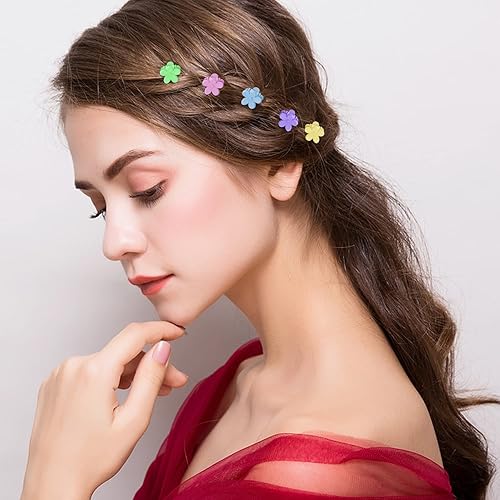 Miniatura 4 de SuPoo 80 accesorios para el cabello con mariposas y flores mini clips, pequeñas garras coloridas para niñas, bebés, niños pequeños, estilo Y2K