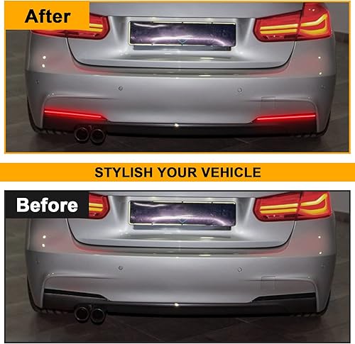 Miniatura 3 de Mynoway Luces reflectoras LED para parachoques trasero de repuesto para 3 series 320i 328i 330i 335i 340i F30F31 2012-2019, lente ahumada marcador