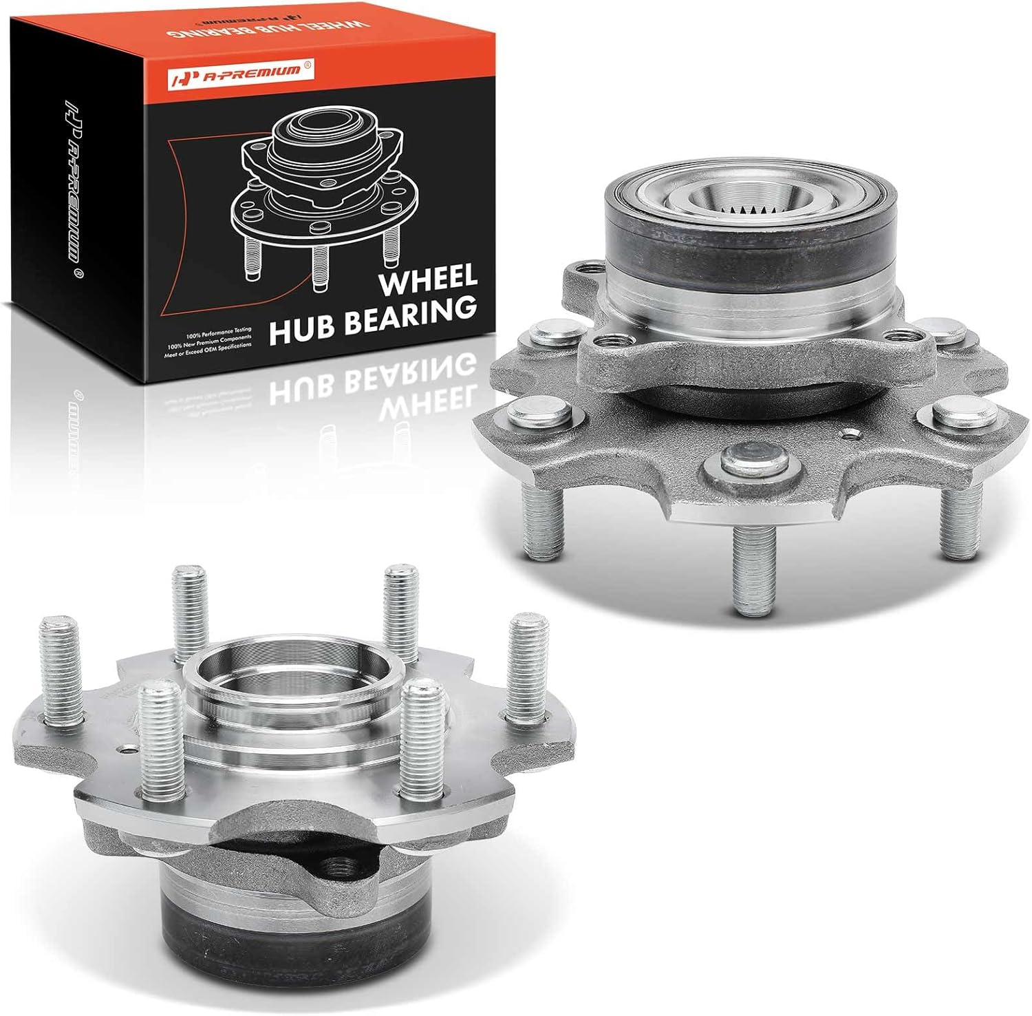A-Premium 2 x Front Wheel Bearing and Hub Assembly with 6-Lug Compatible with Mitsubishi Montero 2001-2006