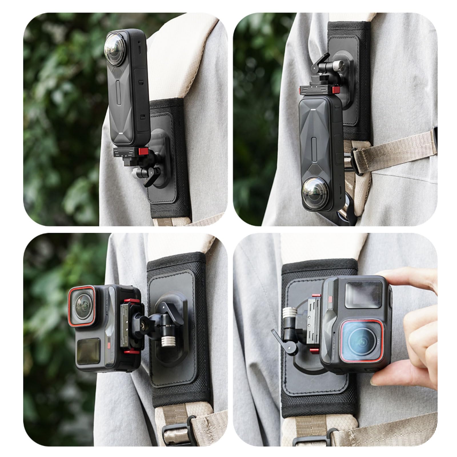 Ajuste de ángulos flexibles, clip de mochila para cámara deportiva, accesorio de fotografía, cómodo de llevar, soporte de montaje en el pecho