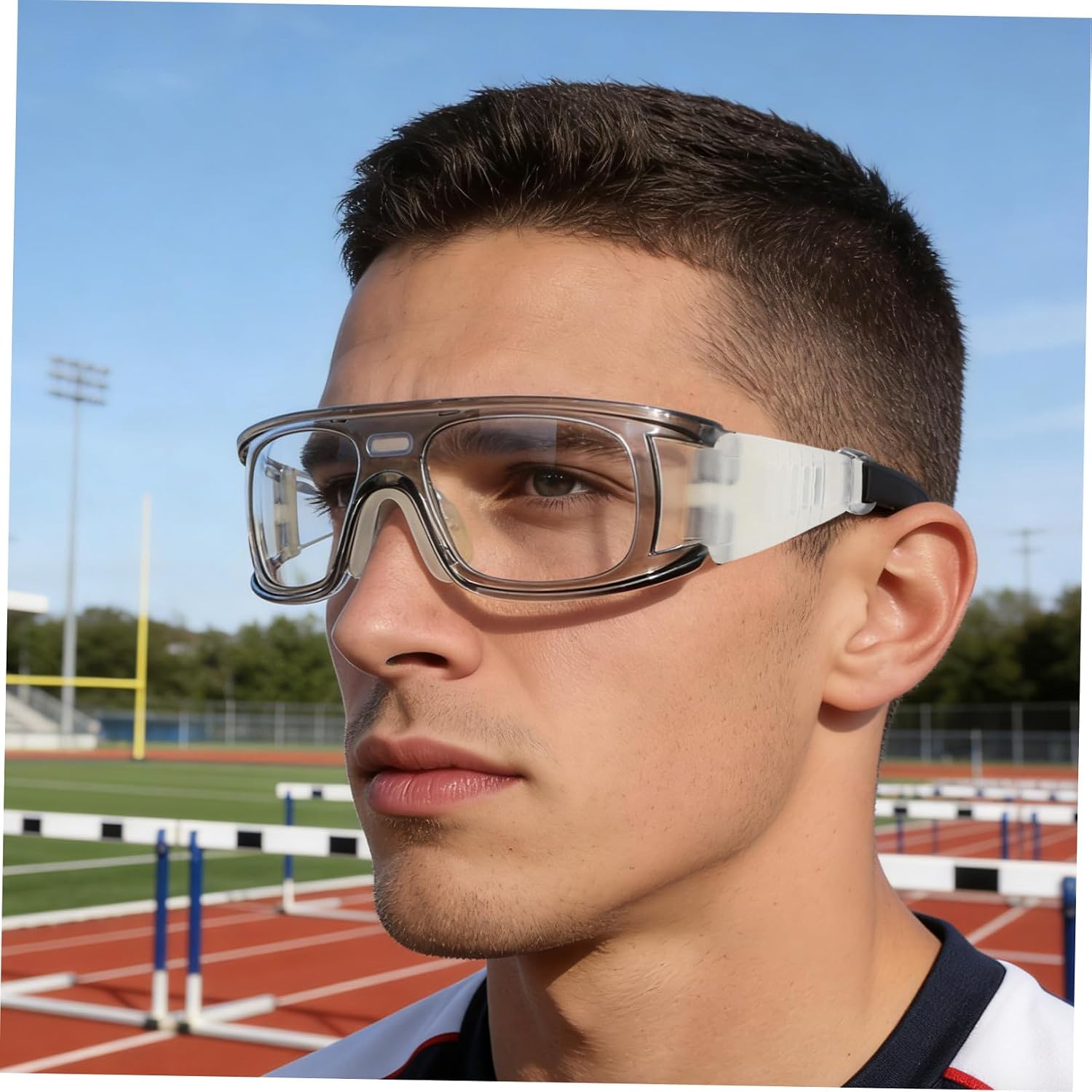 VICASKY Sports Protective Goggles for Basketball and Soccer Light Grey Anti-fog Sports Eyewear with Impact-resistant Lenses and Dribbling Training