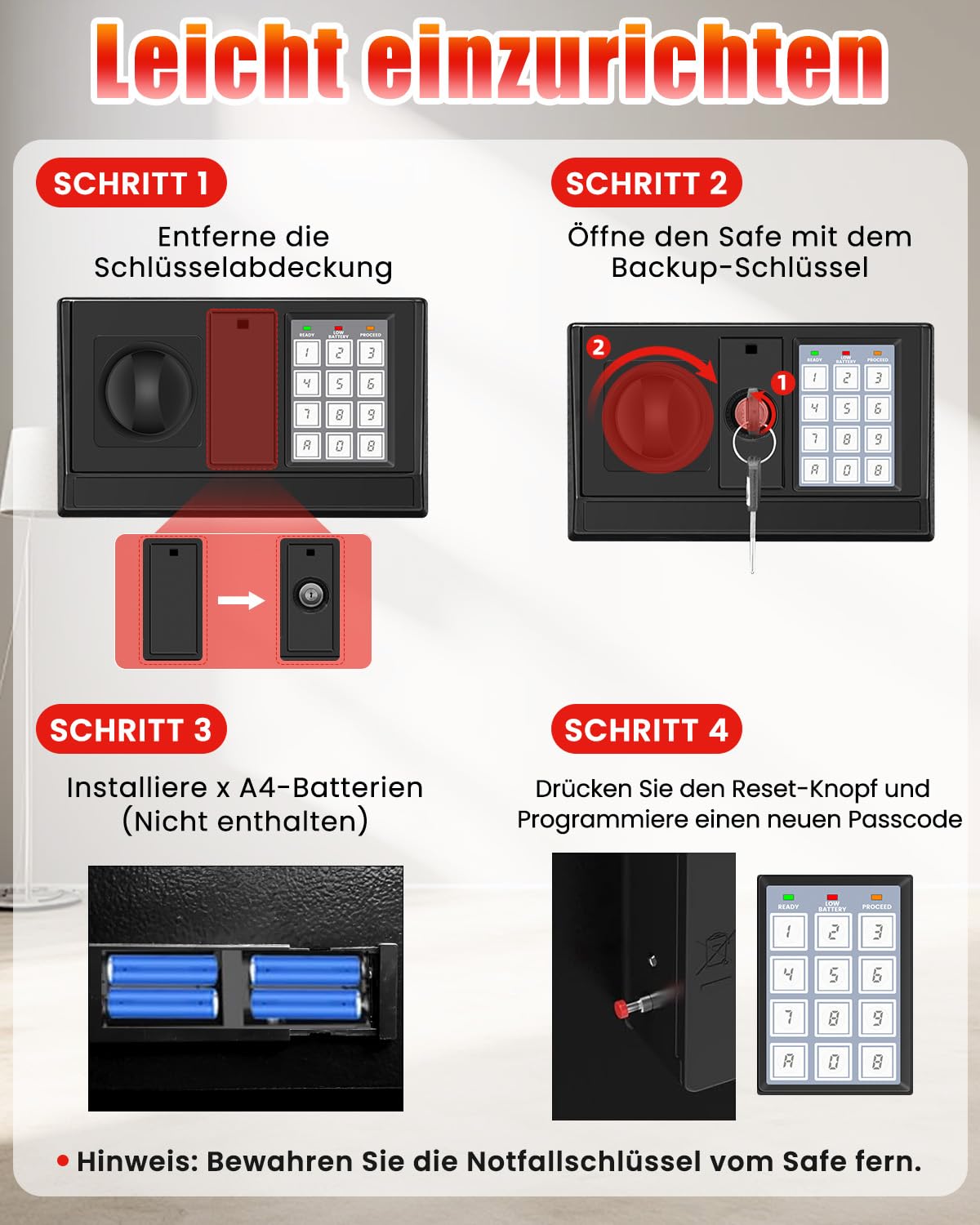 Cassaforte ignifuga di 35 minuti - Cassaforte da 1,25 piedi cubi per la casa, cassaforte ignifuga, scomparto di sicurezza con tastiere digitali per l'ufficio domestico, contanti, documenti, tastiera