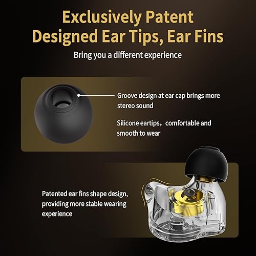 Miniatura 2 de CCZ MC02 HiFi IEM - Monitor de oído intraural, auriculares con sonido de cristal transparente, auriculares con cable 1DD de 0.394 in con puntas