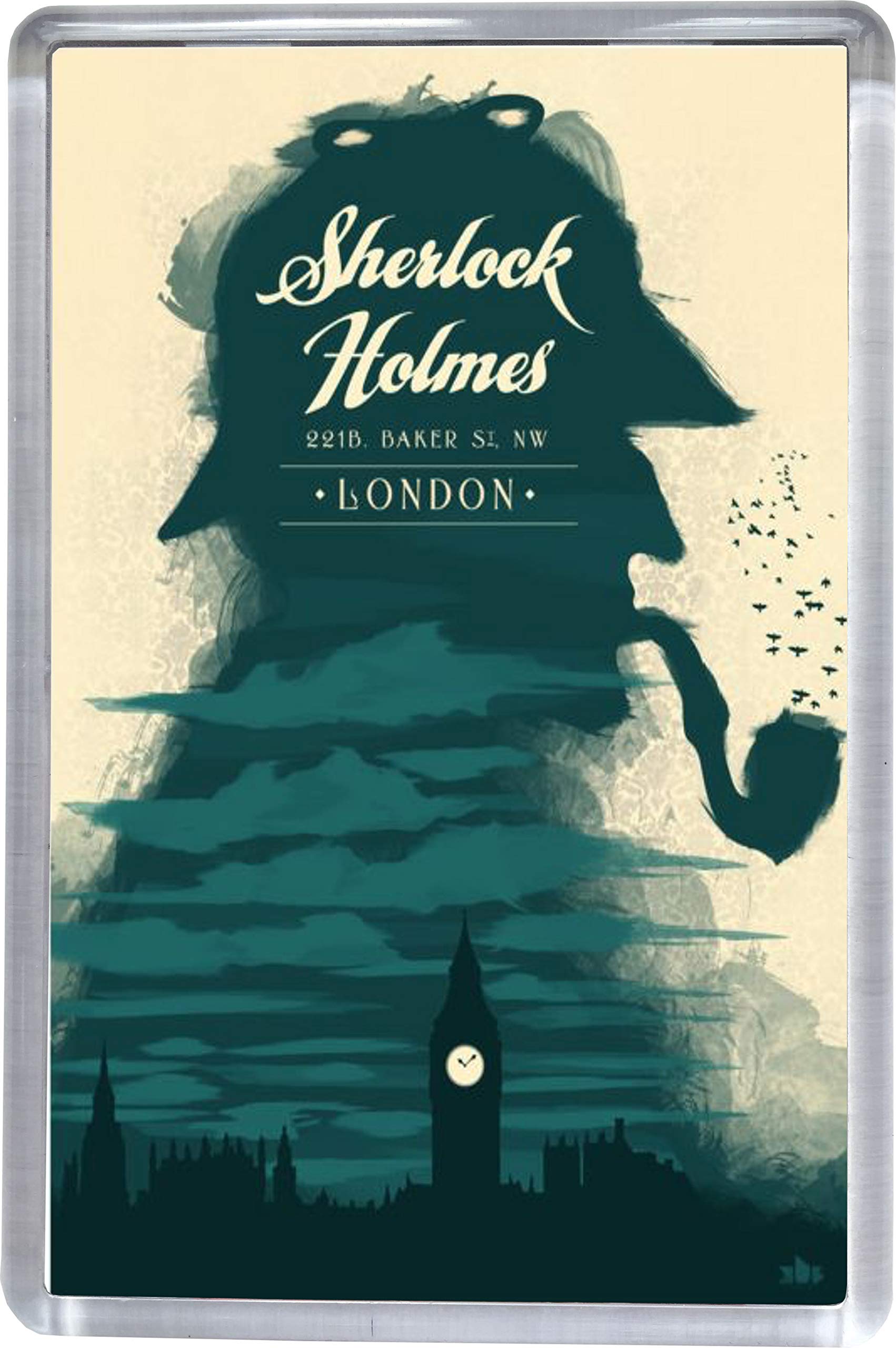 Super Universe Multicolor Sherlock Holmes 221B Baker Street Quote Fridge Magnet 5 X 7.5 Cm