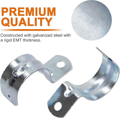 Miniatura 8 de ISPINNER 25pcs 12 pulgada Zinc plateado acero EMT Pipe Straps U soporte con 2 agujeros para conducto EMT, fijación de tuberías, tubo de tensión