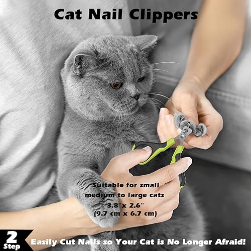 Miniatura 4 de Kit de aseo para gatos de 4 piezas  Cepillos para gatos de interior  Cortauñas para gatos con lima de uñas  Cepillo de baño para gatos  Para gatos y