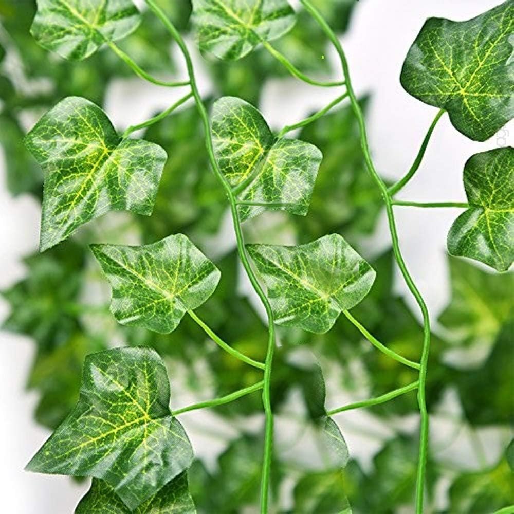 Artificial Ivy Leaf Garland, Fake Greenery 84 Ft 12 Pack Hanging Vines, Fake Foliage Plants for Wedding Arch Home Wall Decor