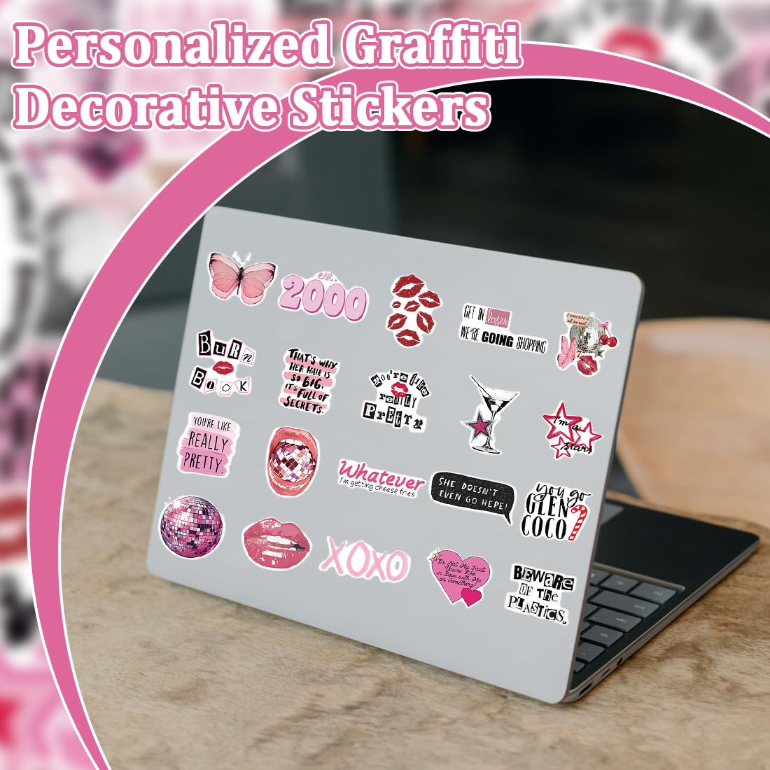 50psc Y2K adesivi stickers sticker stickers aesthetic eleganti adesivi in vinile per computer portatili bottiglie d'acqua moto e altro ancora design hip hop e graffiti per bambini e adulti