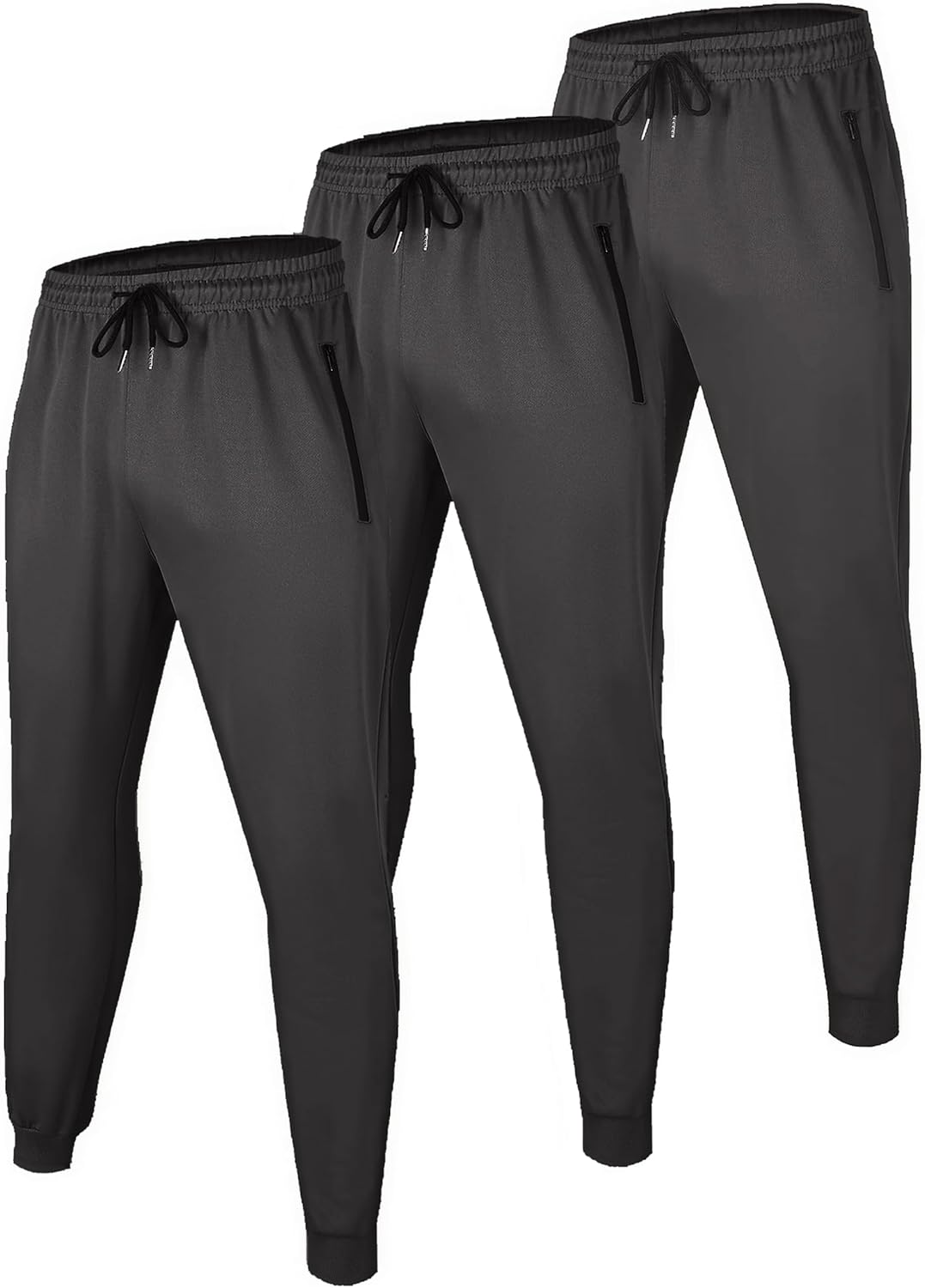 RPOVIG Men's Sweatpants 3 Pack Zipper Pockets Mens Joggers Pants Gym Workout Clothes Athletic Casual Set - Image 3