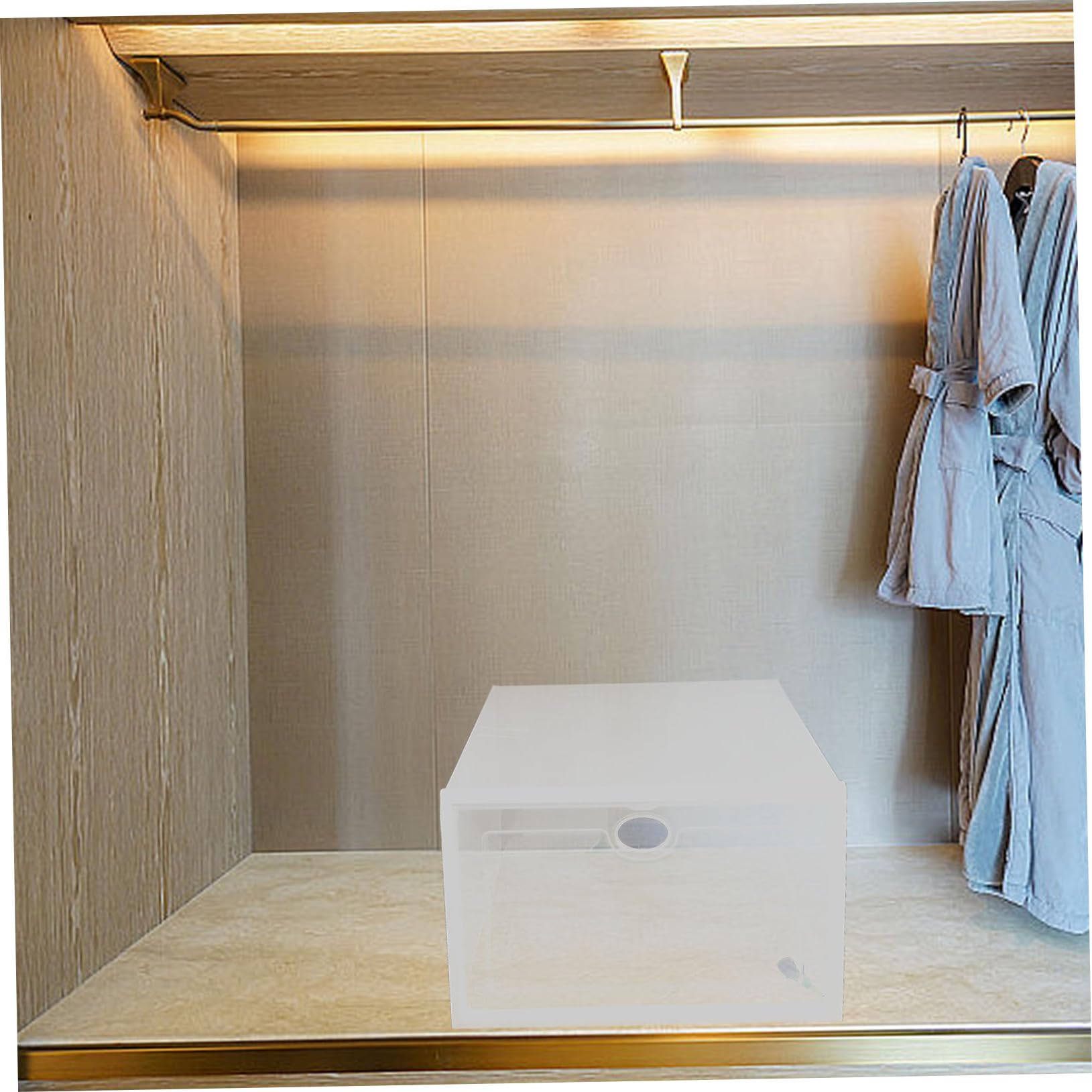 GALPADA Scatole Maniglia Ovale per Scarpe in Pp Impilabili Trasparenti 5 Pezzi 33x23x14 Cm Organizer per Armadio e Sotto Letto