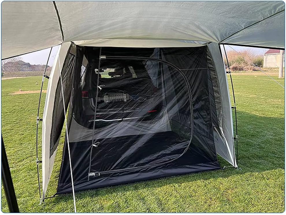 Car Awning Sun Shelter Camping SUV Rear Tent, Portable Waterproof Roof Top Tent Canopy for SUV Minivan Hatchback Camping Outdoor Travel (Car Awning Sun Shelter with Mosquito Net)