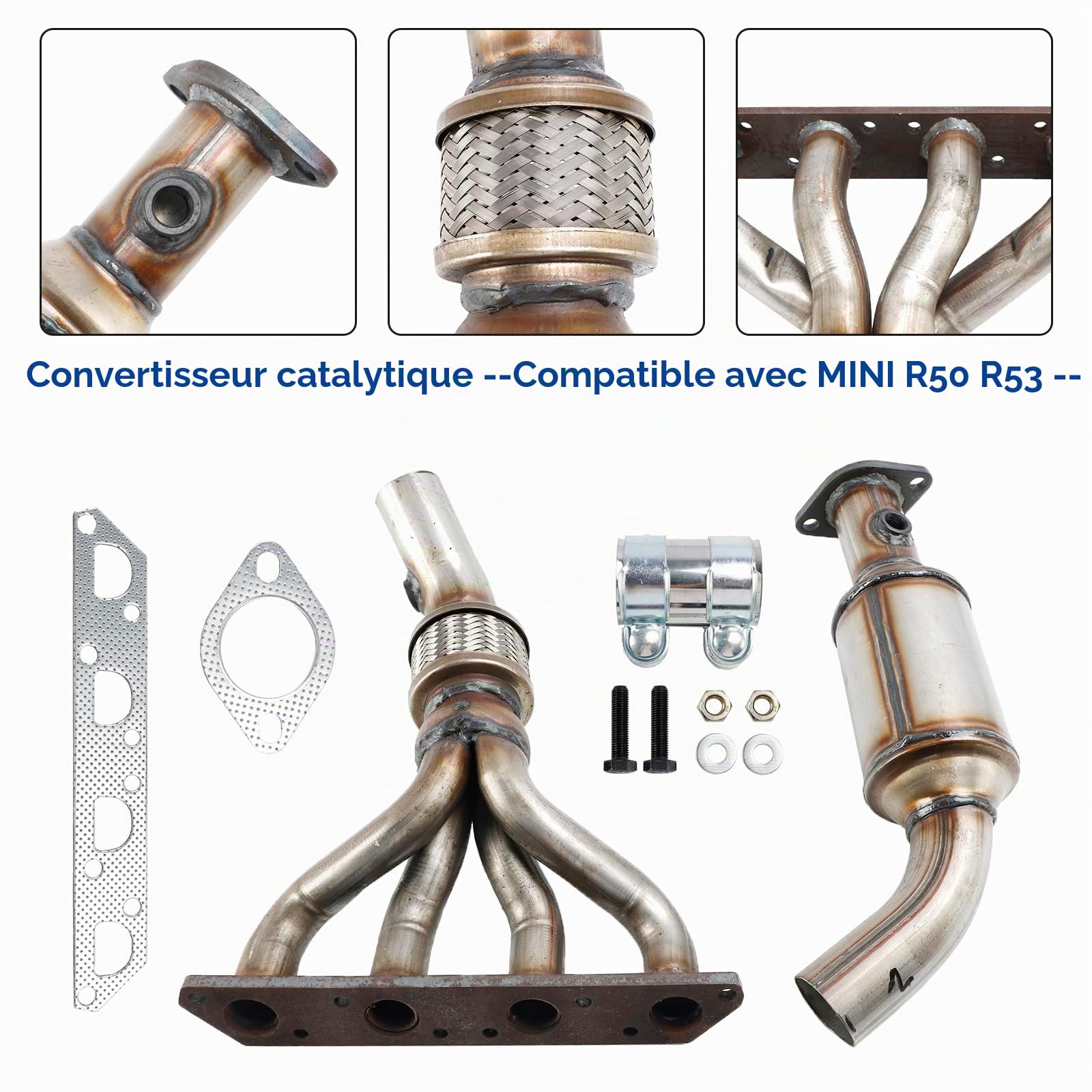 Katalysator Catalytic Converter Type Approved + Fitting Kit for Mini Cooper R50 R52 R53 2001-2007