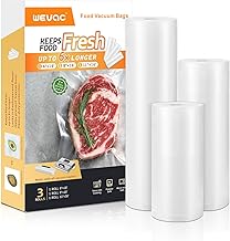Wevac Vacuum Sealer Bag Rolls Variety Pack, 6"x16', 8"x16', 11"x16' (3 Rolls), Heavy Duty Food Storage, Ideal for Sous Vide, Freezer, Meal Prep