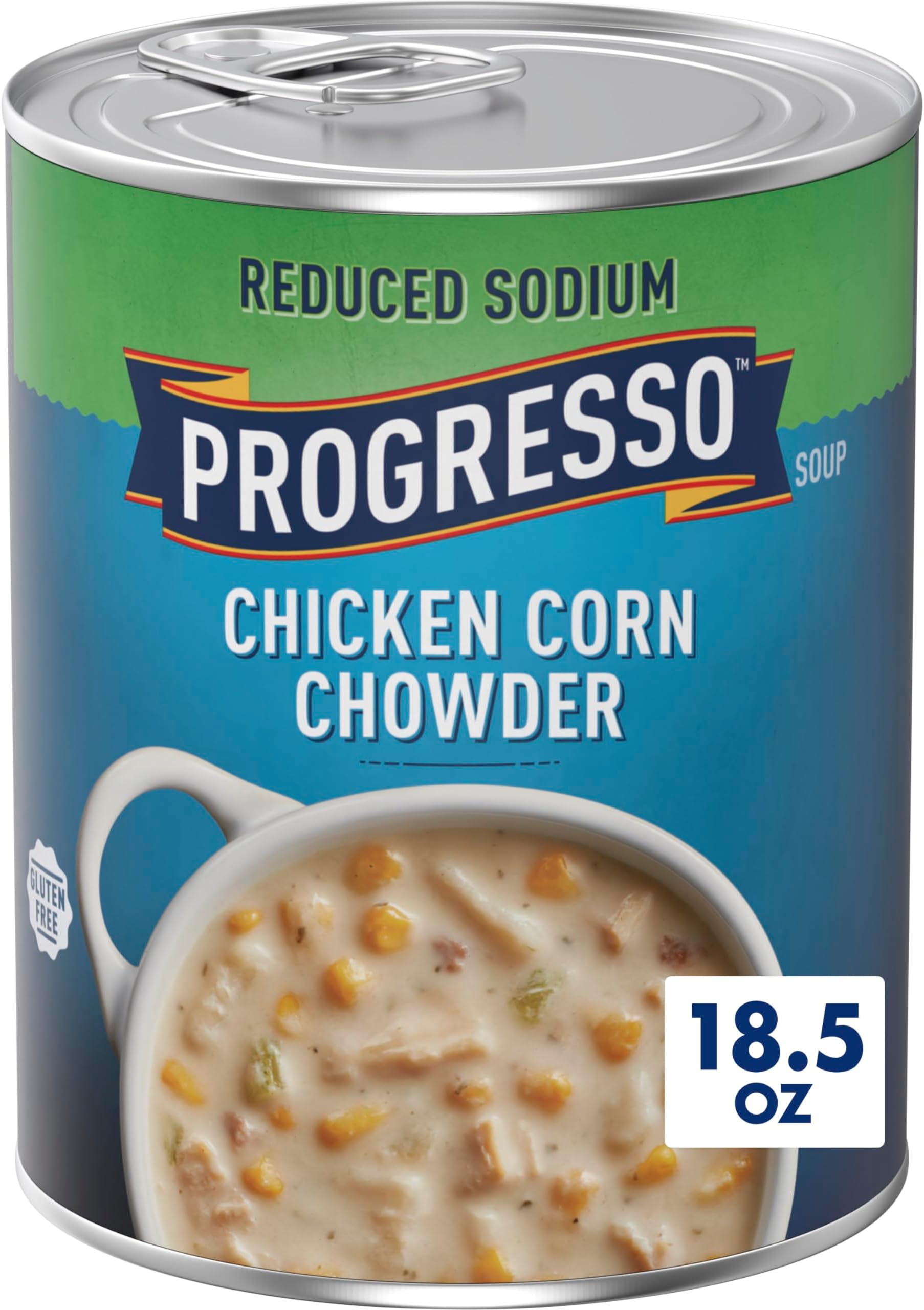 Chicken Corn Chowder, Reduced Sodium Canned Soup, 18.5 oz