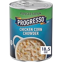 Vista 1 de Progresso Caldo de Maíz con Pollo, Sopa enlatada reducida en sodio, lata de 18.5 oz