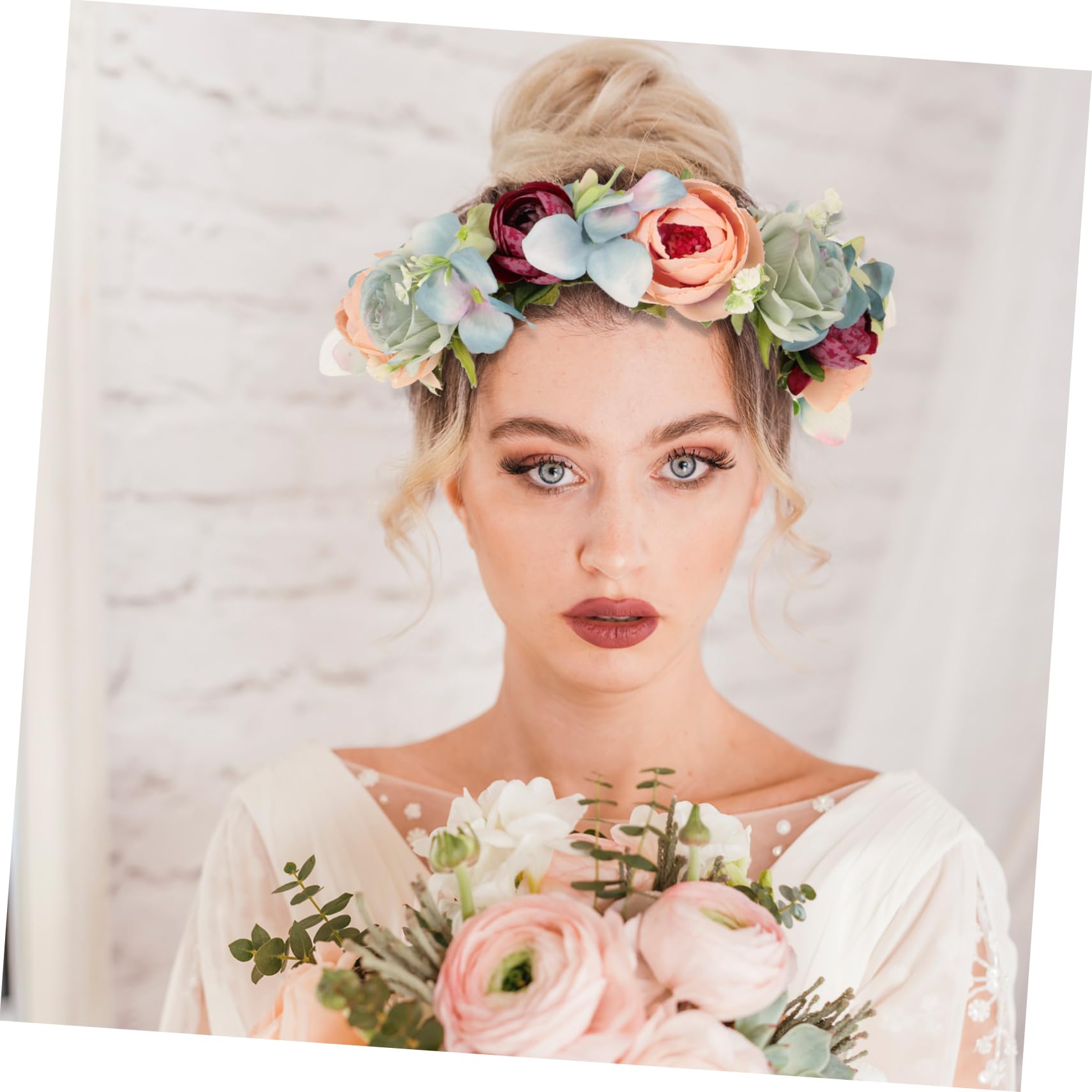 MAGICLULU 3 Stk Party-haarbänder Blumenkopfschmuck Für Die Braut Blaue Tiara Kopfschmuck Hochzeit Haarband Mit Blumenkrone Brautkopfschmuck Für Die Hochzeit Reisen Bilden Rose