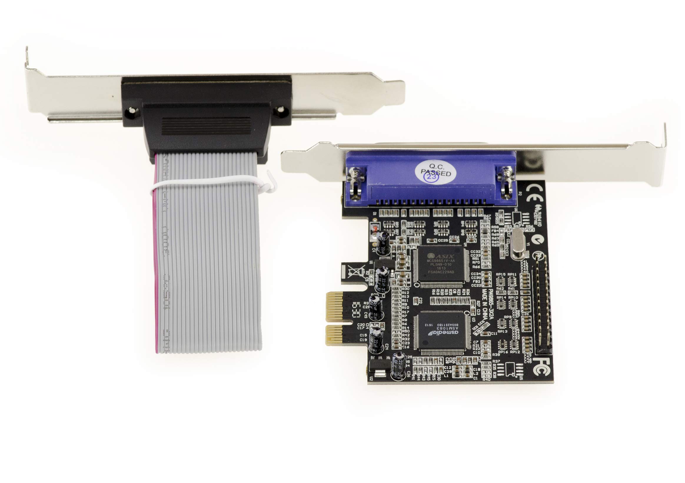 KALEA-INFORMATIQUE Carte PCIe LPT 2 Ports IEEE1284 ASIX 9865 | Carte PCIe double port parallèle IEEE1284 avec ASIX AX9865
