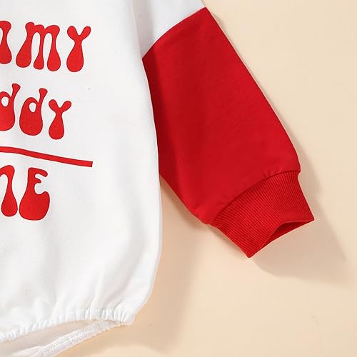 Miniatura 6 de Sudadera para bebé niña para el día de San Valentín, sudadera con corazón de amor para recién nacida, mameluco bordado, lindo atuendo de primavera