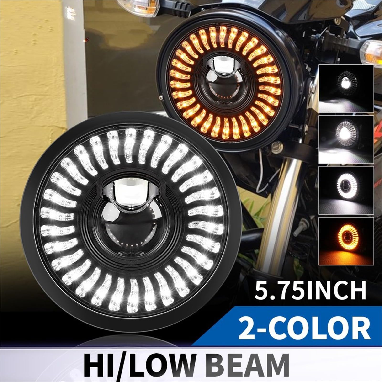 LED Oświetlenie pomocnicze Do Reflektorów LED 4x4 5,75 Cala | Projektor 9-32V 7 Tum Rund Len 180W H4(1pc M008X)
