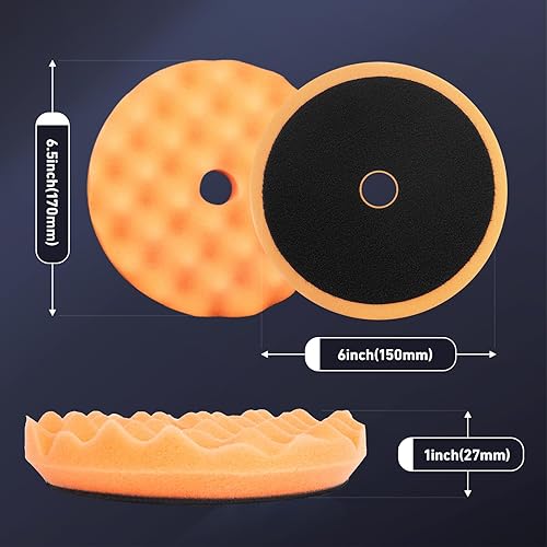 Miniatura 25 de Autolock Almohadillas de pulido de 7 pulgadas, 6 piezas de cara de 7 pulgadas de 7.087 in para placa de respaldo de 6.7 pulgadas, esponja de pulido