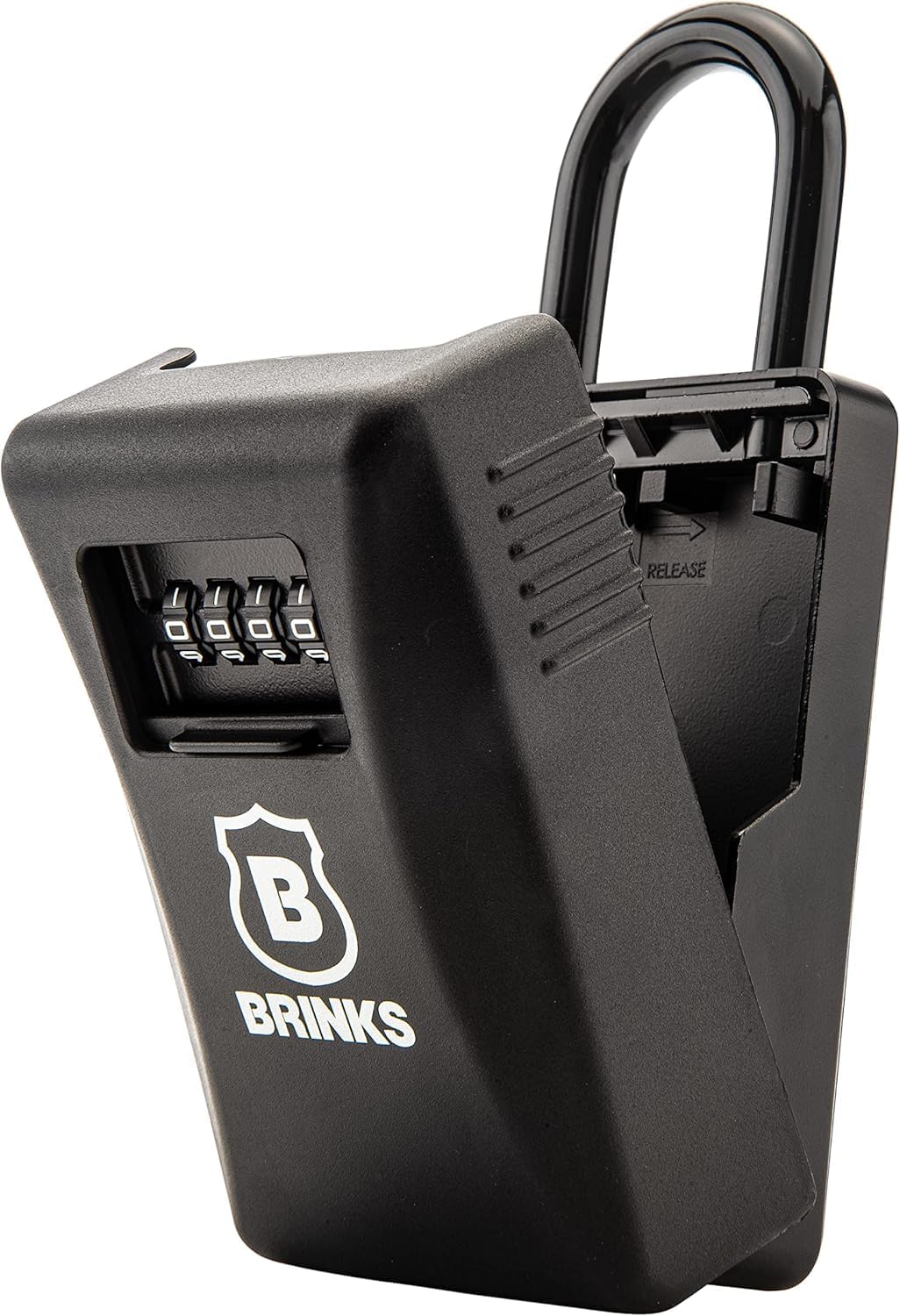 BRINKS - 79mm Outdoor Lock Box - for Indoor and Outdoor Use, Weather Resistant - 4-Dial Resettable Combination - Increased Security with Hardened Steel Shackle, Black (New Model, 1PK)