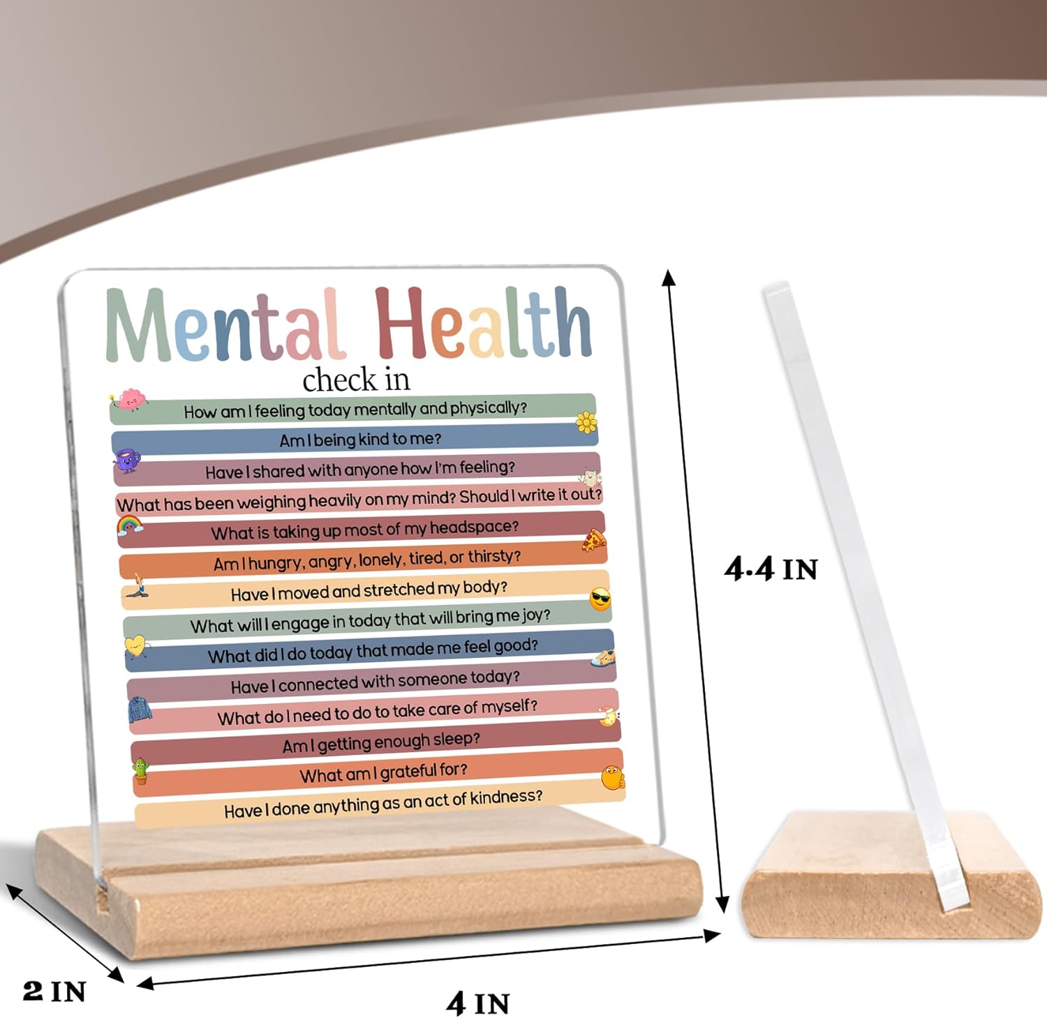 Mental Health Check In Acrylic Plaque Sign, Therapy Office School Counselling Office Gifts for Counselor, Psychologist, Therapist, Inspirational Anxiety Relief Gifts for Teachers, Students - Image 6