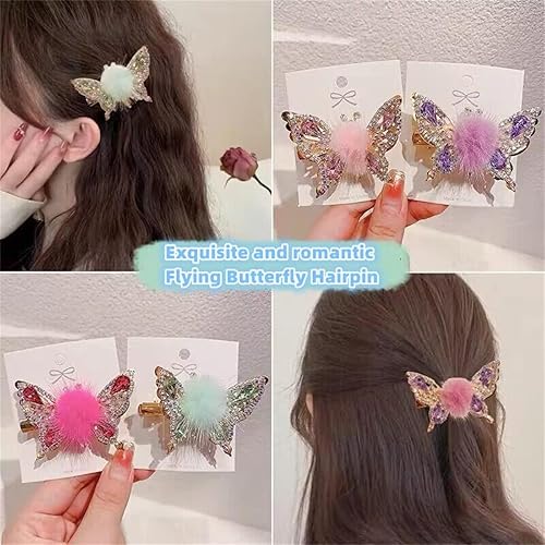 Miniatura 3 de Nueva horquilla de mariposa voladora 2023, clip de mariposa de aleación, diamantes de imitación brillantes, alas móviles, bonitos accesorios para el