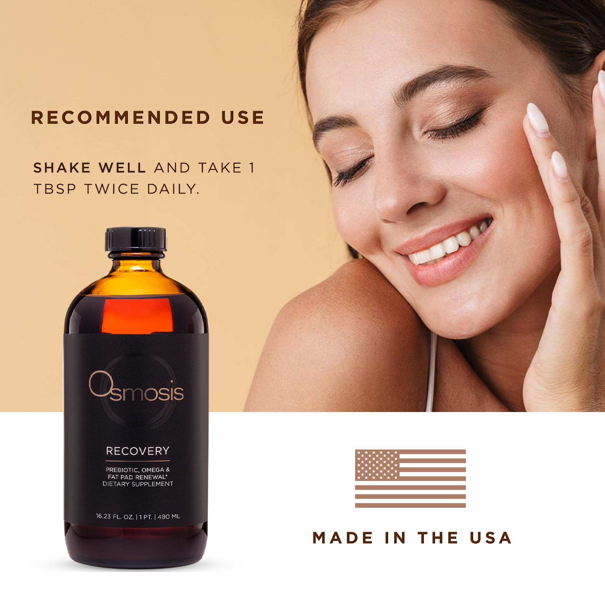 Osmosis Recovery Supplement, Supports Renewal of Fat Pads, For Youthful Looking Skin, 16.23 Fl Oz