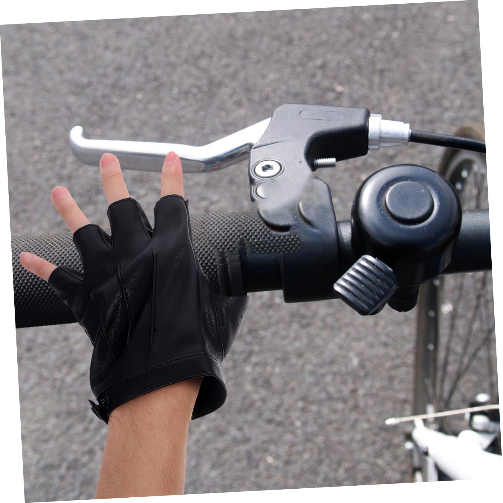 Toyvian PU Halbfingerhandschuhe für Herren Atmungsaktiv und Langlebig für Radfahren Outdoor Sport und Fitnessaktivitäten rutschfest