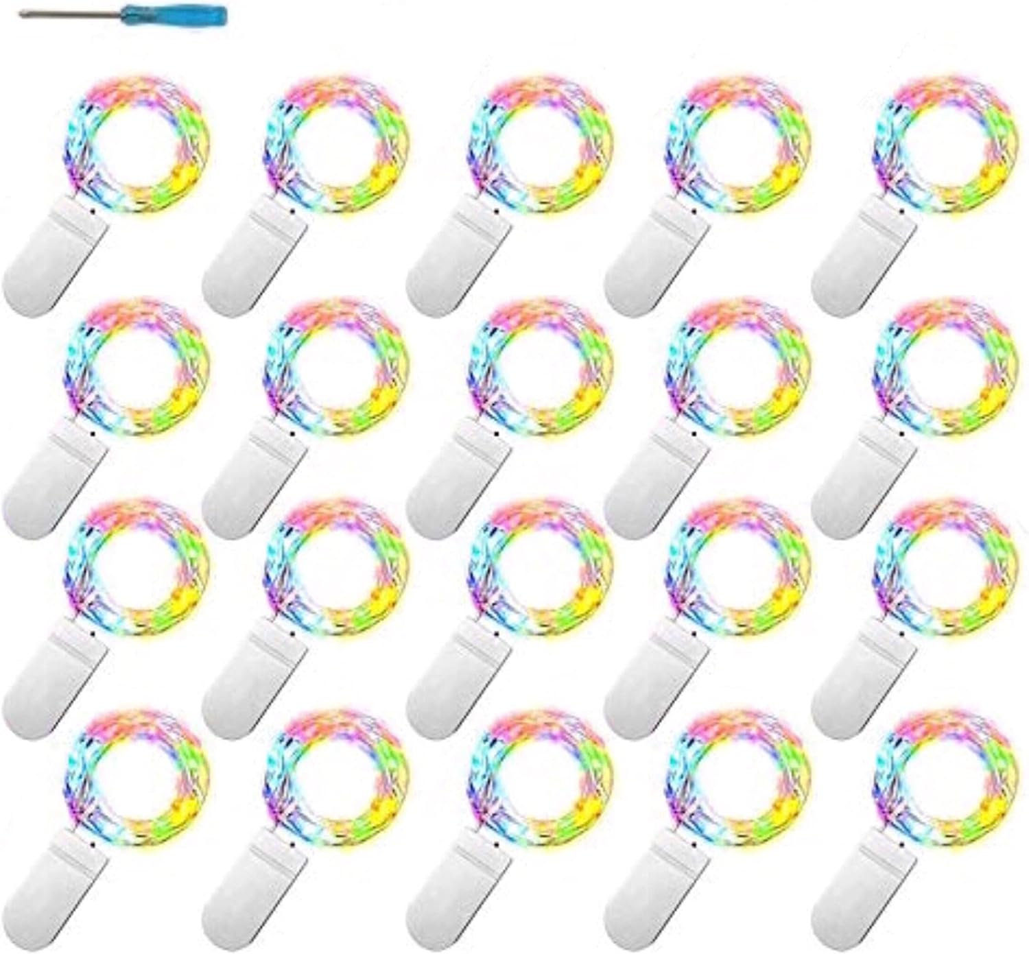 Battery Operated Silver Copper Wire Starry String Light 20 Pack Fairy String Lights,6.6FT 20 LEDs for DIY Party Christmas Costume Wedding Easter Table Decorations (Cool White)