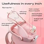Bouteille d'eau 64 oz CASNO Bouteille Tritan, avec Paille et Poignée de Transport Extra Large, étanche BPA Jug d'hydratation toute la journée gratuit pour gym, sport, plein air