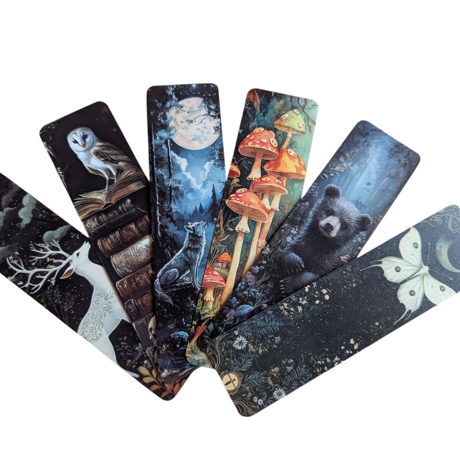 Gothic Vampire Bookmark Set – Double Sided Dark Fantasy Bookmarks with Vampires, Castles & Victorian Designs – Ideal Gifts for Gothic, Fantasy & Dark Academia Lovers (6pc Halloween Set 17) — image 1